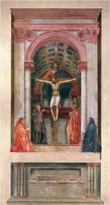 MASACCIO ( 1401, San Giovanni Valdarno, 1428, Roma)<br />Trindade<br />1425-28Afresco, 640 x 317 cmSanta Maria Novella, Florence<br />