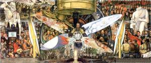 Diego Rivera (Guanajuato, México 1886-Ciudad de México 1957) Hombre en una encrucijada ou El hombre controlador del universo o El hombre en la máquina del tiempo Palacio de Bellas Artes, México 1933 - 1934 